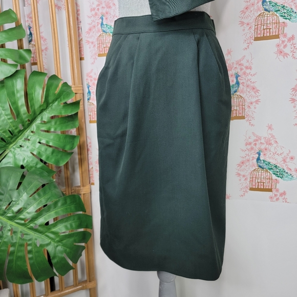 MaxMara Vintage Women's Suit Skirt Jacket Green - Picture 3 of 14